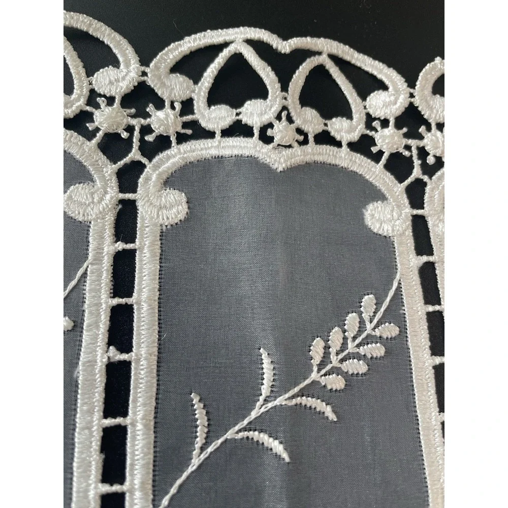 Vintage European Macrame Lace  Valance Ecru Beige‎ French Country  17